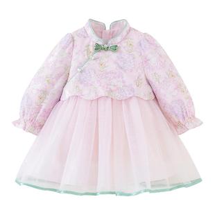 【国风】迷你巴拉女童宝宝网纱连衣裙柔软甜美公主裙2026春季新款