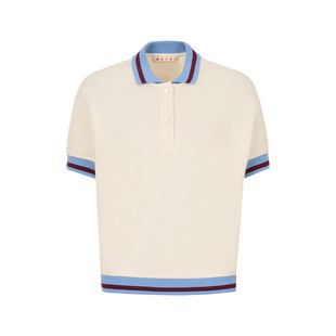 【24期免息】MARNI 2026春夏新品女士拼色短袖POLO衫