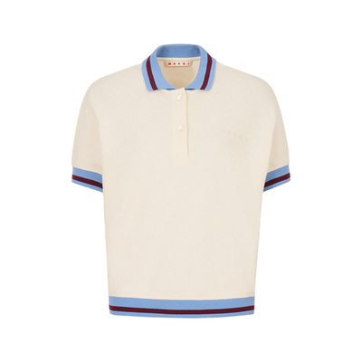 【24期免息】MARNI 2026春夏新品女士拼色短袖POLO衫