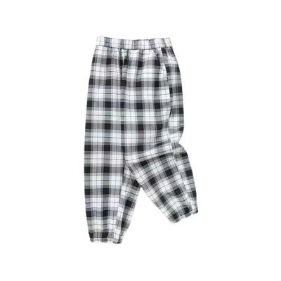 长裤纯棉防蚊裤格子裤