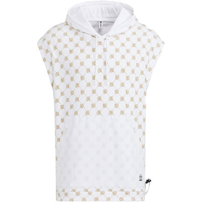 阿迪达斯男运动宽松连帽无袖卫衣