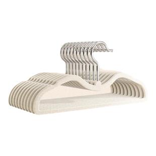 日本植绒衣架短颈家用挂衣无痕防滑防肩角省空间整理师专用衣撑架