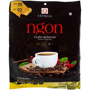 越南Q牌qcafe咖啡三合一速溶特浓香浓Ngon咖啡480g 24包
