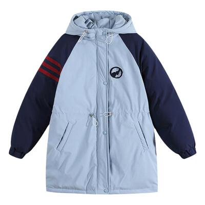 初中学生棉衣少女外套中长款棉服