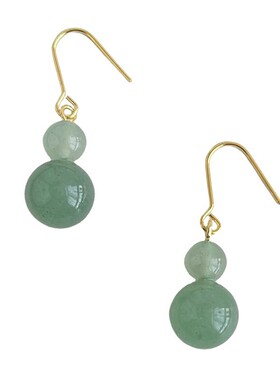 原创撞色天然石耳环甜美串珠耳饰