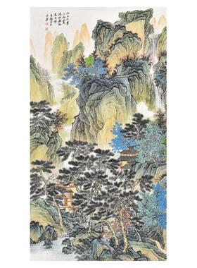 中国美术家协会名家季老师纯手绘六尺整张竖幅山水画真迹中堂画