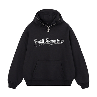 Asen艾志恒同款 STK SmallTownKid 嘻哈潮街头拉链刺绣连帽衫卫衣