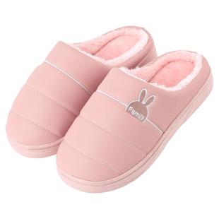 防水棉拖鞋女秋冬季室内居家用情侣保暖厚底毛毛家居拖鞋男士冬天