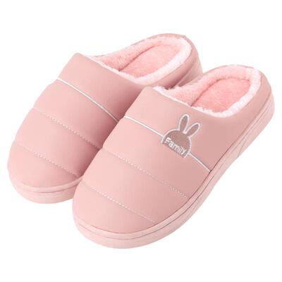 乐拖冬季防水居家用情侣棉拖鞋女