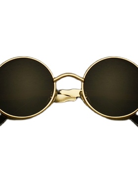 复古圆形墨镜2025新款太阳镜男士开车偏光嘻哈潮流gai爷同款眼镜