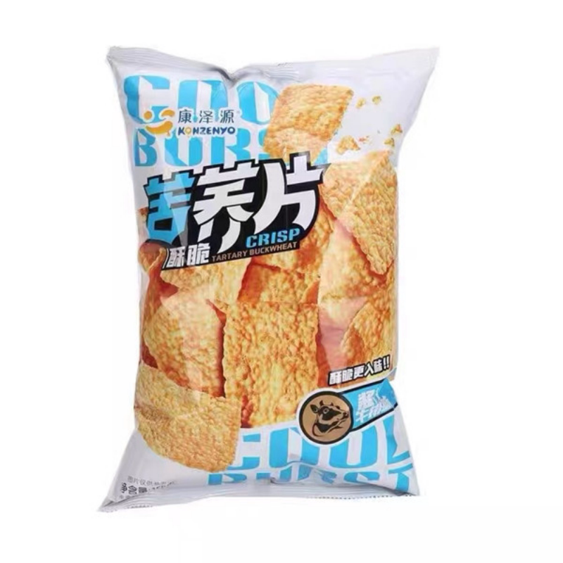 康泽源苦荞片荞麦锅巴158g*3袋大包装网红膨化休闲小吃小零食整箱