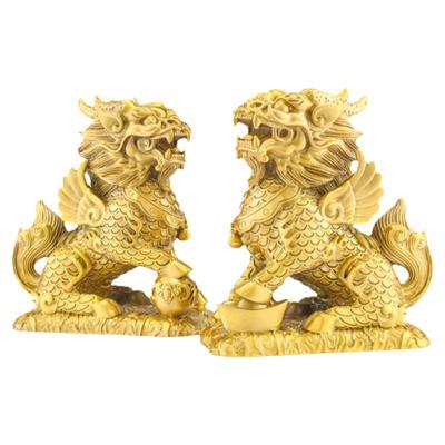 铜掌柜纯铜麒麟摆件招财家居客厅