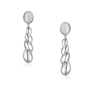 SSV深海系列白贝母/黑玛瑙海螺耳钉 长款耳环