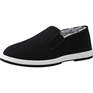 老北京布鞋女冬季加绒保暖工作鞋防滑软底久站不累一脚蹬妈妈棉鞋