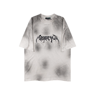 Grailz Project美式夏季脏染水洗做旧刺绣短袖高街宽松休闲T恤Tee