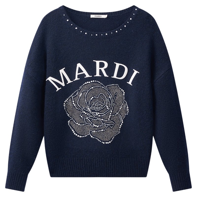 Mardi Ladin百搭休闲套头毛衣女秋季新款宽松显瘦针织衫上衣