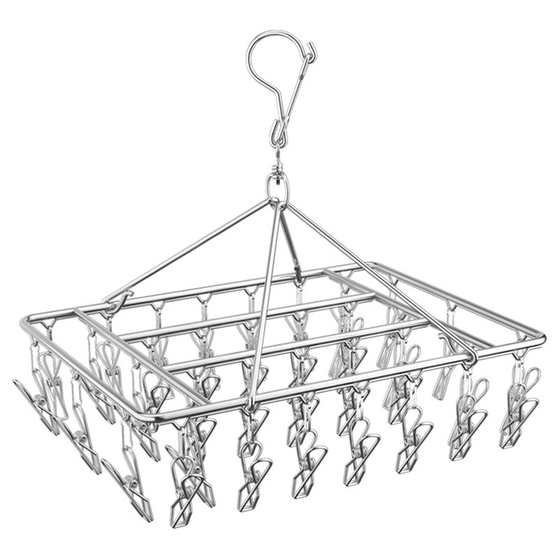 升级大夹不锈钢晾衣架多夹