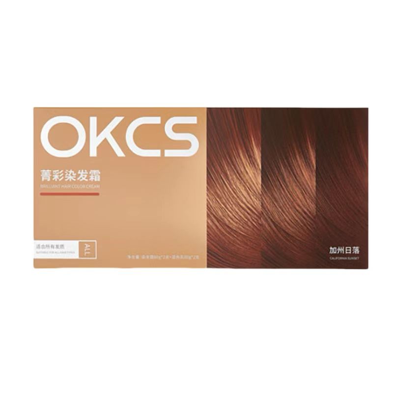 OKCS染发膏免漂遮白沙漠玫瑰短效染发剂