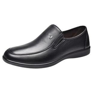 金猴皮鞋男牛皮套脚商务休闲真皮舒适夏季轻便皮鞋男正装爸爸皮鞋