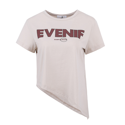 annerun印字母不规则短袖T