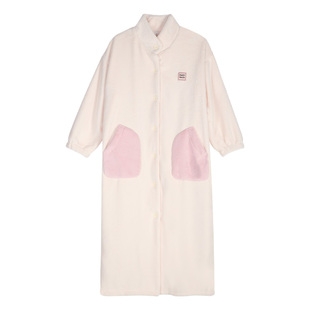 轩靓【抗静电】法兰绒睡袍女冬季加绒珊瑚绒睡裙可外穿睡衣家居服