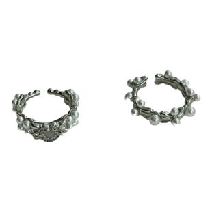 轻奢小众设计甜美珍珠蝴蝶结爱心桃心戒指女ins不掉色高级感尾戒