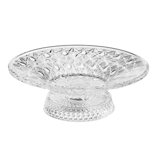 高颜值水果盘精致浮雕刻花玻璃转转盘零食盘果盘点心甜品盘家用