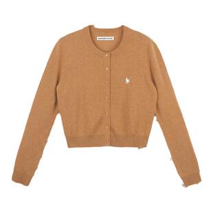 【何超莲林允同款100%山羊绒】龙脸DRAGON FACE山羊绒圆领开衫红