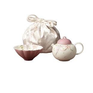 手绘紫藤花陶瓷一壶一杯便携式旅行茶具套装一人饮送闺蜜高档