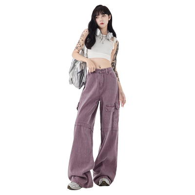 KRO美式辣妹阔腿工装裤