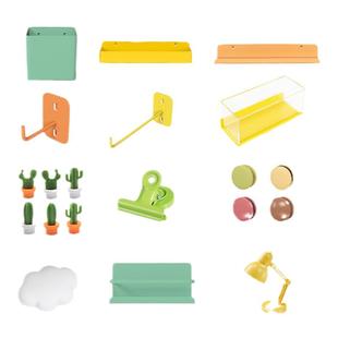 洞洞板专用配件diy挂钩大全置物架免打孔收纳盒磁吸书桌装饰整理