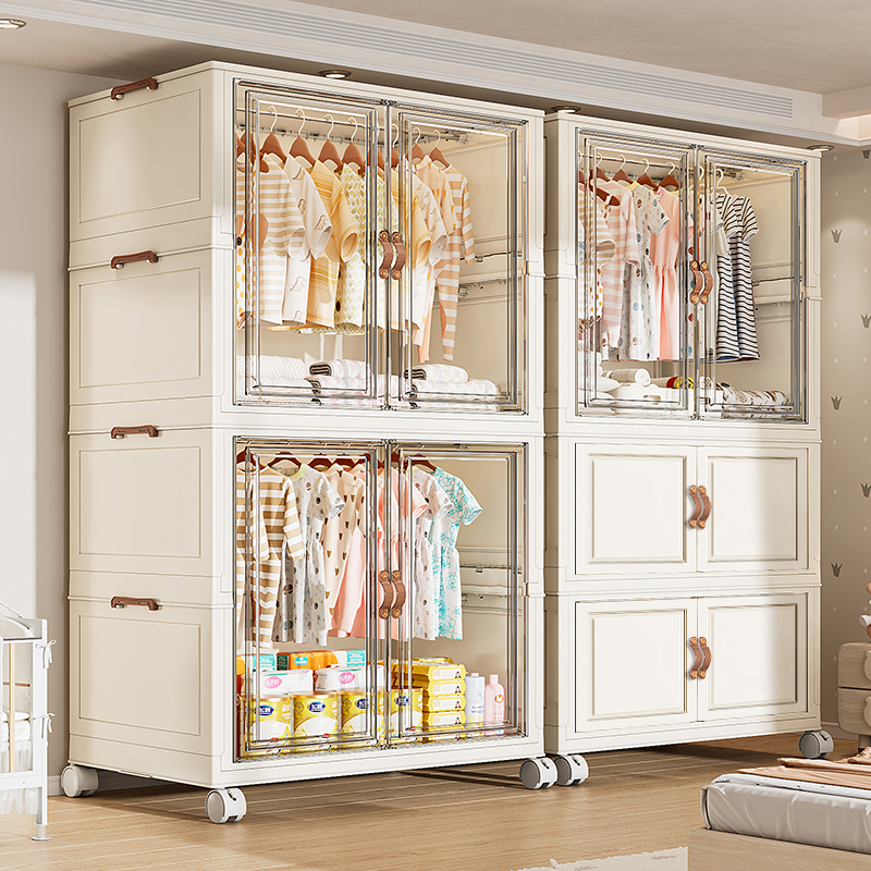 简易衣柜家用宝宝儿童衣服整理箱婴儿小衣橱塑料收纳免安装储物柜