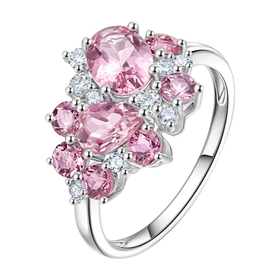 【情人节礼物】ILCO尤珂 18K金天然碧玺女戒钻石彩宝项链套装