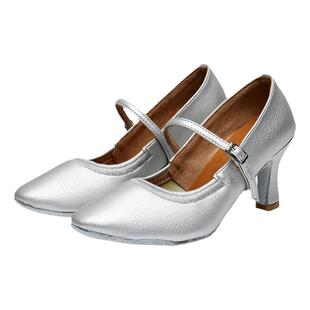 女成人拉丁舞鞋摩登舞鞋交际交谊舞广场舞华尔兹舞蹈鞋高跟松紧口