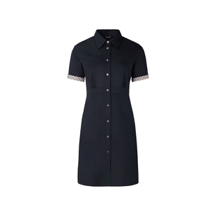 Aquascutum/雅格狮丹2026春夏新品女商务时尚百搭修身短袖连衣裙