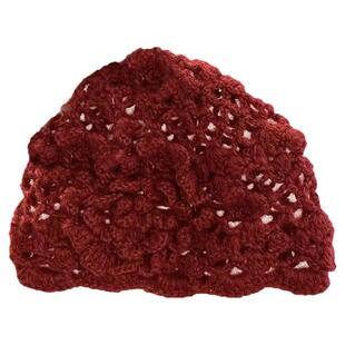 镂空手工钩针针织帽子女款2026春夏季新款透气洋气套头帽毛线帽