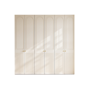 国补法式奶油白全实木衣柜卧室家用2025新款爆款定制橡木大衣橱