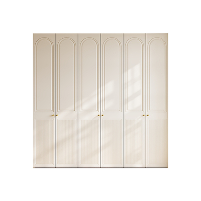 法式奶油白全实木衣柜卧室家用