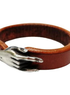 渡鸦日本黑暗系摇滚风皮手环