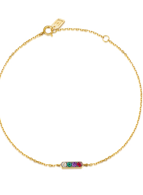 18k祖母绿红宝石金手链