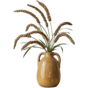 掬涵仿真花狗尾巴草3头芦苇稻谷干花客厅橱窗装饰花艺复古摆设