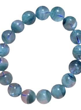 天然透体半盆蓝晶石水晶手链手串