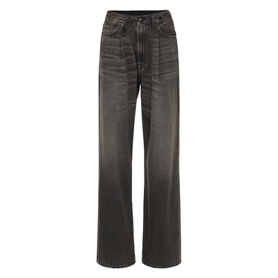 R13水洗中腰阔腿牛仔裤男女同款