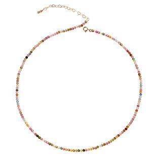 网红彩虹天然小碧玺项链女小众轻奢颈链小米珠轻奢气质精致锁骨链