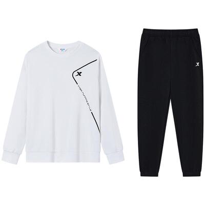 特步童装男女童长袖针织儿童套装春秋季款中大童休闲运动服两件套