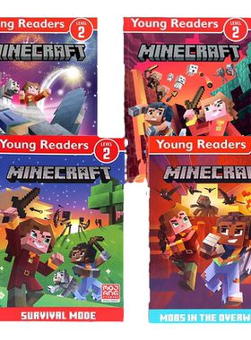 我的世界分级读物2级  Minecraft Young Readers Level 2 我的世界英文版 Minecraft书 逃离幽冥生存模式异界生物 儿童冒险游戏书