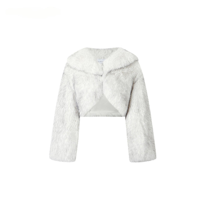 JAC FLEURANT秋冬新款环保皮草翻领外套女时尚保暖短款冬装