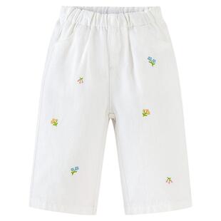 迷你巴拉女童宝宝裤子春新品植物纤维不易褪色安心环保舒适牛仔裤
