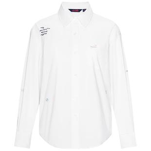 Navigare意大利小帆船宽松长袖衬衫女秋季白色通勤职业女装衬衣