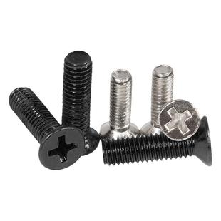 KM铁黑色沉头螺丝镍色平头机牙小螺丝钉机十字沉机螺栓M2M3M4M5M6